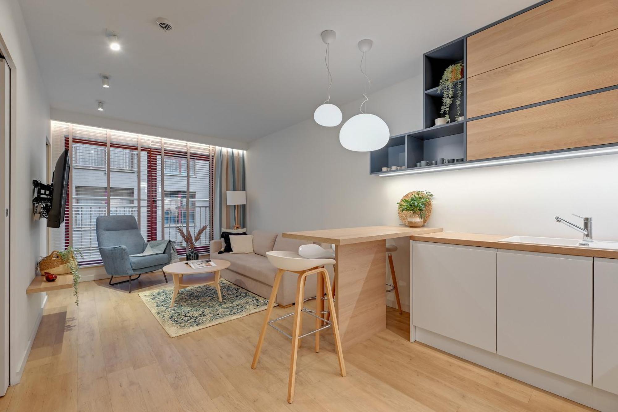 Waterlane Island - Riverview Pool, Spa, Gym & Parking By Downtown Apartments Gdańsk Rom bilde